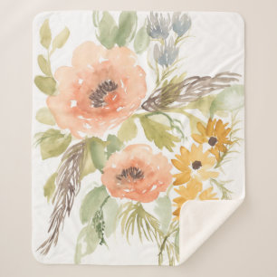 Late Summer Flowers I Sherpa Blanket