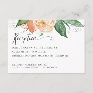 Late Summer Foliage Green Chic  WEDDING RECEPTION  Enclosure Card