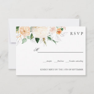 Late summer Orange Botanical WEDDING RSVP Card