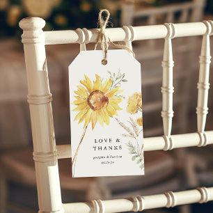 Late Summer Sunflower Wedding Favour Gift Tags