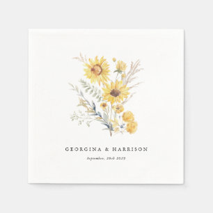 Late Summer Sunflower Wedding Napkin