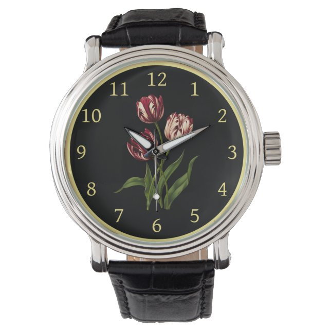 Late Tulip 001 ~ Botanical Art ~  Watch (Front)