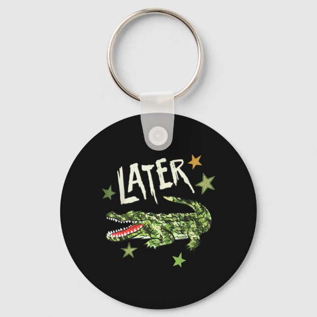 Later After While Camo Alligator Crocodile Summer Key Ring (Front)