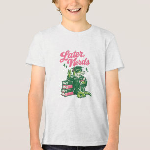 Later Nerds Graduation Alligator Funny School Fare Tri-Blend Shirt