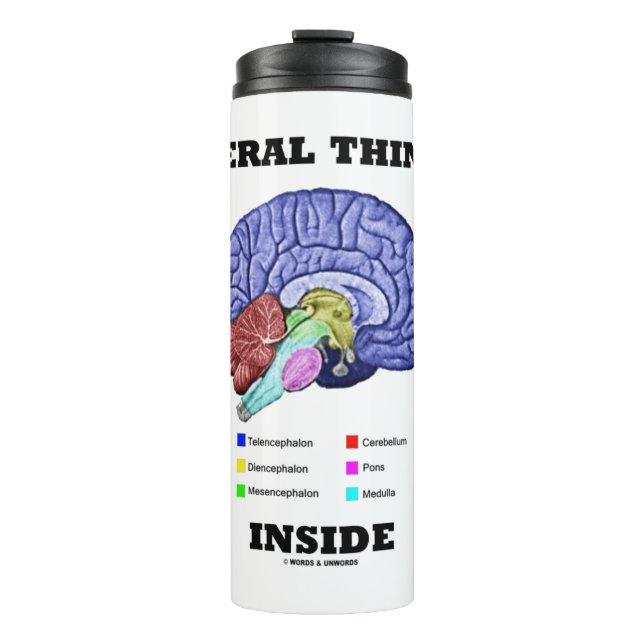 Lateral Thinker Inside Brain Geek Humour Thermal Tumbler (Front)