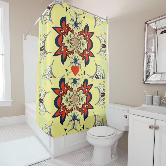 Latest Amazing Floral Continental Fashion Shower Curtain (In Situ)