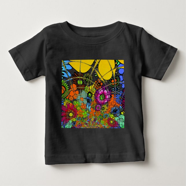 Latest Colourful Amazing Floral Pattern Design Art Baby T-Shirt (Front)