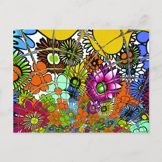Latest Colourful Amazing Floral Pattern Design Art Postcard (Front)