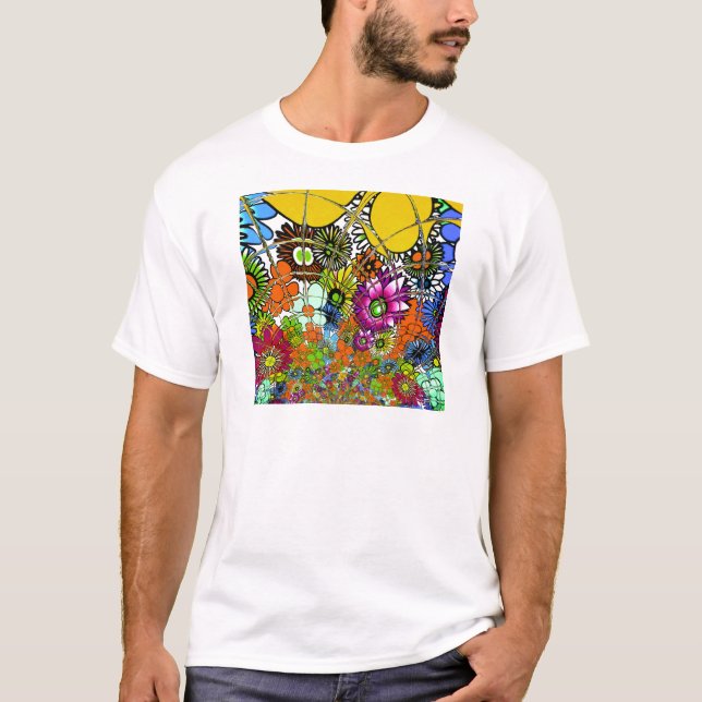 Latest Colourful Amazing Floral Pattern Design Art T-Shirt (Front)