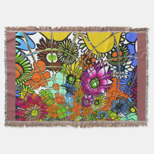 Latest Colourful Amazing Floral Pattern Design Art Throw Blanket