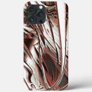 Latest digital image recycling, red brown to beige iPhone 13 pro max case