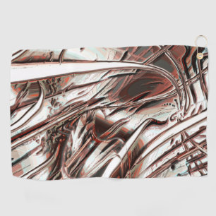 Latest digital image recycling, red brown to beige golf towel
