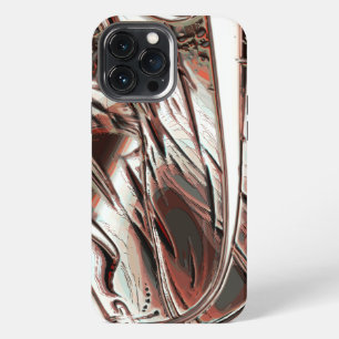 Latest digital image recycling, red brown to beige iPhone 13 pro max case