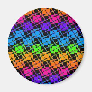 Latest Edgy Colourful Chequered Rainbow Pattern Magnet