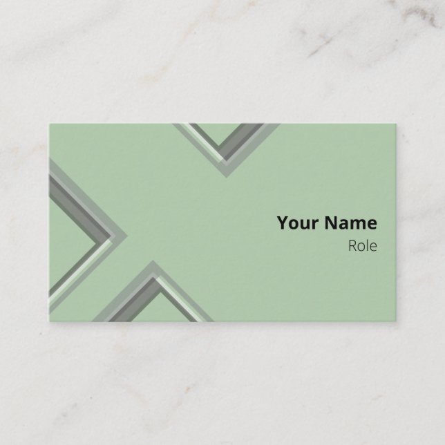 Latest Green Geometric Triangle Shapes Business Card (Front)