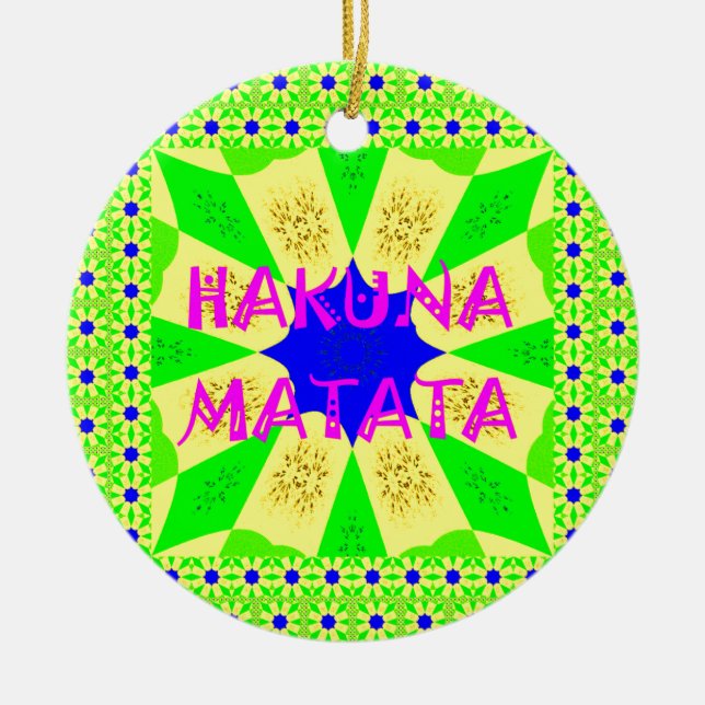 Latest Hakuna Matata Beautiful Amazing Design Colo Ceramic Tree Decoration (Front)