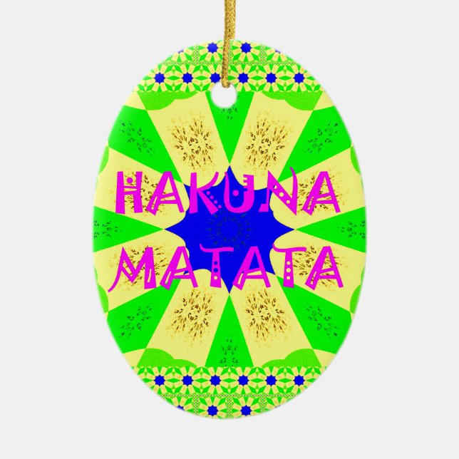 Latest Hakuna Matata Beautiful Amazing Design Colo Ceramic Tree Decoration (Front)