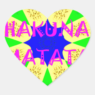 Latest Hakuna Matata Beautiful Amazing Design Colo Heart Sticker