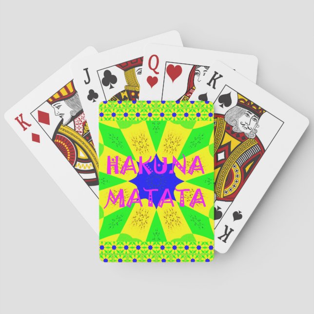 Latest Hakuna Matata Beautiful Amazing Design Colo Playing Cards (Back)