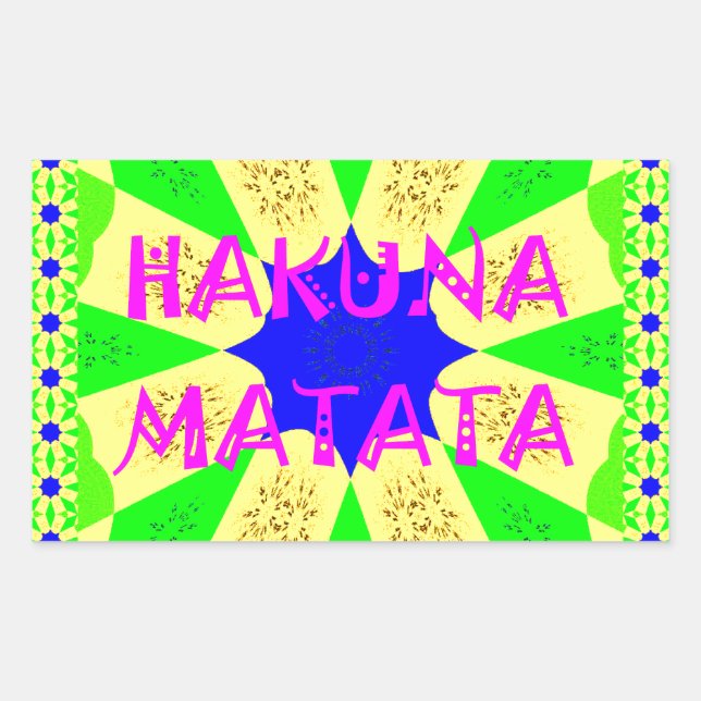 Latest Hakuna Matata Beautiful Amazing Design Colo Rectangular Sticker (Front)
