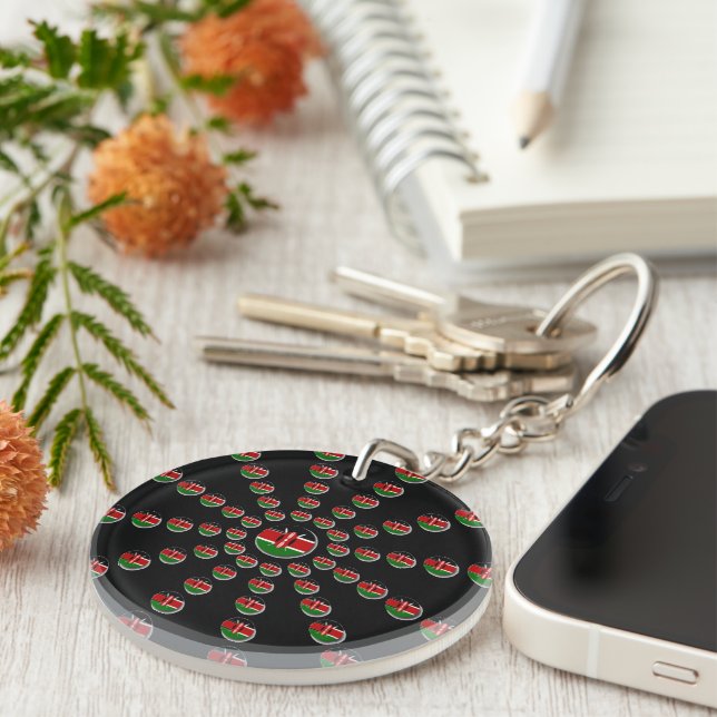 Latest Kenya Polk dot  Flag Design Key Ring (Front Right)