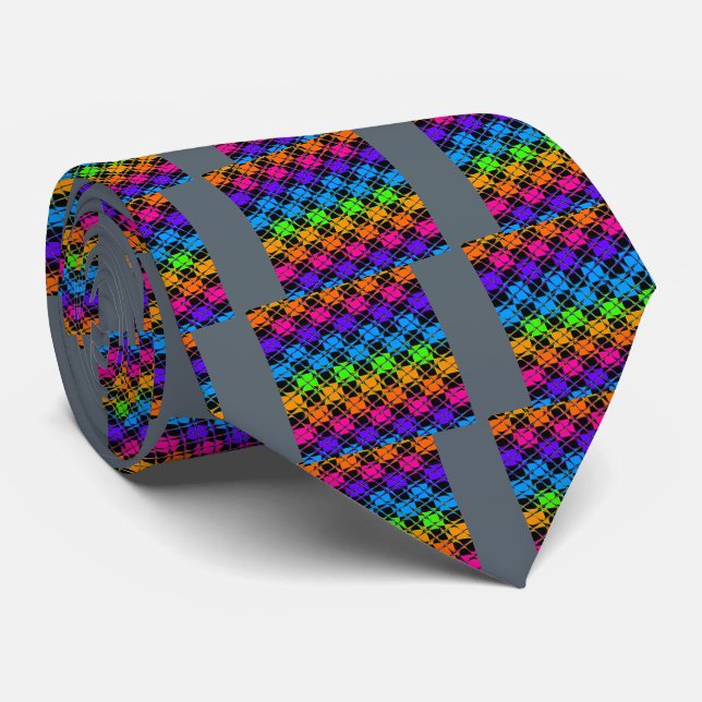 Latest lovely edgy colourful happy reflection tie (Rolled)