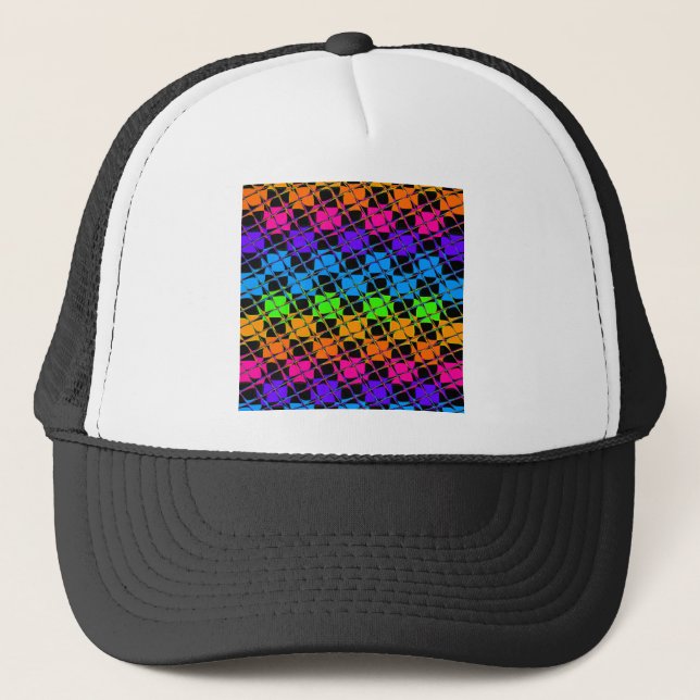 Latest lovely edgy colourful happy reflection trucker hat (Front)