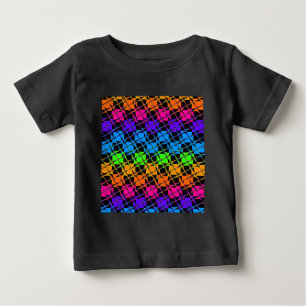 Latest lovely edgy rainbow colours chequered desig baby T-Shirt