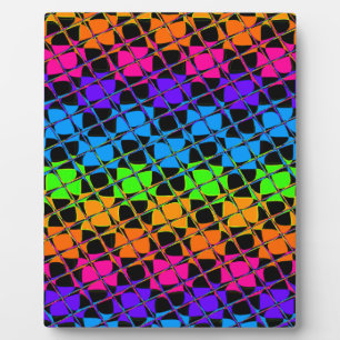 Latest lovely edgy rainbow colours chequered desig plaque