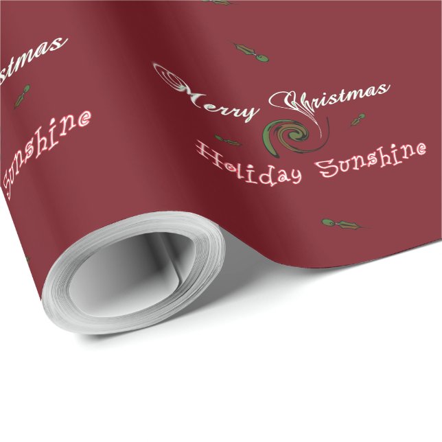 Latest Red Merry Christmas Holiday Sunshine Wishes Wrapping Paper (Roll Corner)