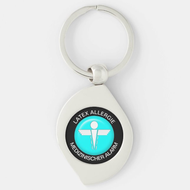 LATEX ALLERGIE Medical Alert Metal Keychain (Front)