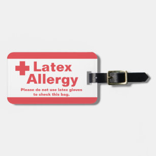 Latex Allergy Alert Luggage Tag
