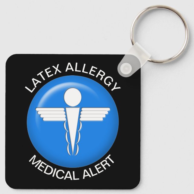 Latex Allergy Medical Alert Keychain (Back)