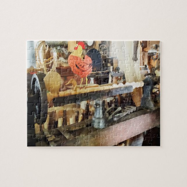 Lathe in Wood Shop Jigsaw Puzzle (Horizontal)
