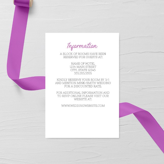 Lathyrus Purple Minimalist Wedding Enclosure Card (Creator Uploaded)