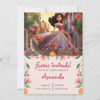Latin American Princess Birthday Invitation