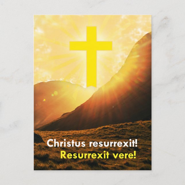 Latin Christ is Risen Easter Greeting  Holiday Postcard (Front)