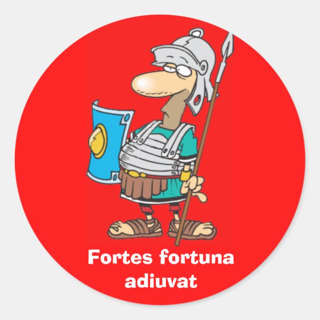 Latin: Fortes fortuna adiuvat Classic Round Sticker (Front)