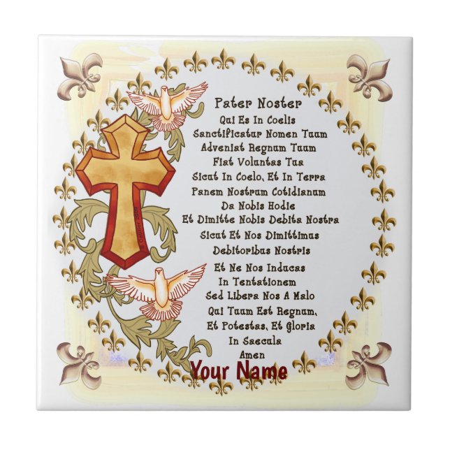 Latin  Lords Prayer  Tile (Front)