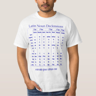 Latin Noun Declension Chart for Classical Educatio T-Shirt