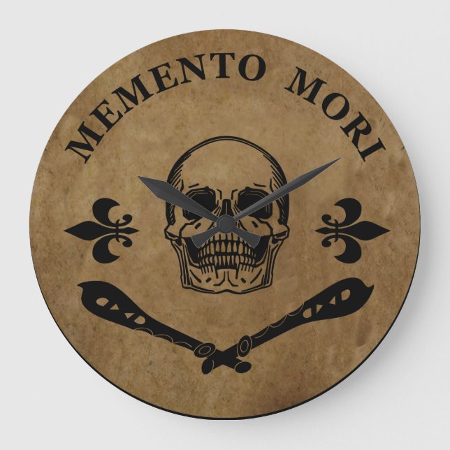 Latin Phrase - Seize the Day - Memento Mori  Large Clock (Front)