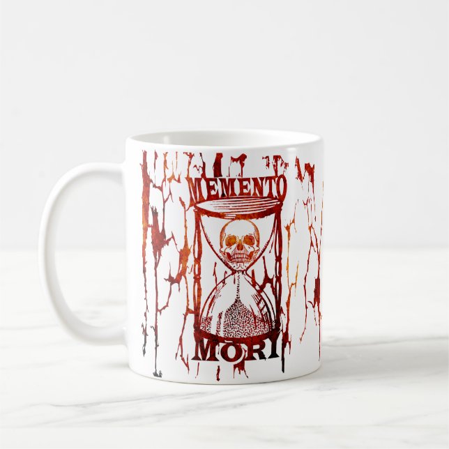 Latin Phrase - Seize The Day - Memento Mori Skull Coffee Mug (Left)