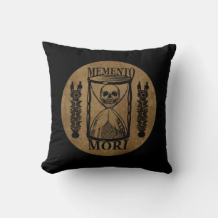 Latin Phrase - Seize the Day - Memento Mori Skull Cushion