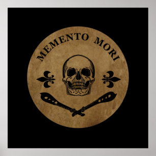 Latin Phrase - Seize the Day - Memento Mori Skull Poster