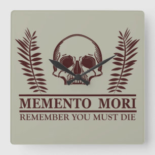 Latin Phrase - Seize the Day - Memento Mori  Square Wall Clock