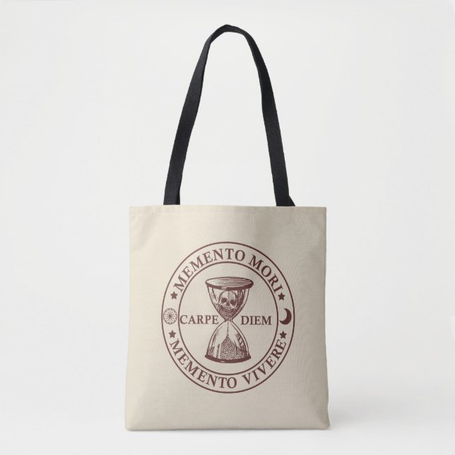 Latin Phrase - Seize the Day - Memento Mori Tote Bag (Front)
