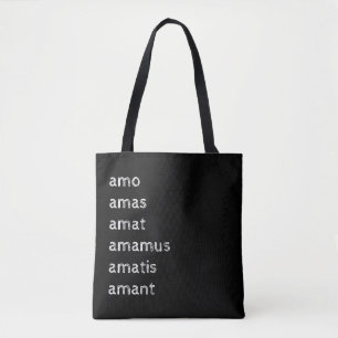 Latin Tote Bag, Amo amas amat  Bag