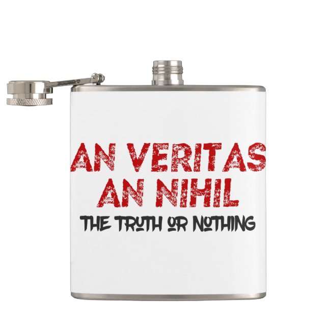 Latin Truth Quote Hip Flask (Opened)