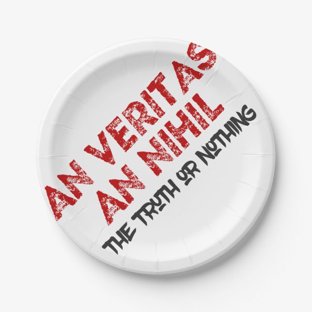 Latin Truth Quote Paper Plate (Front)