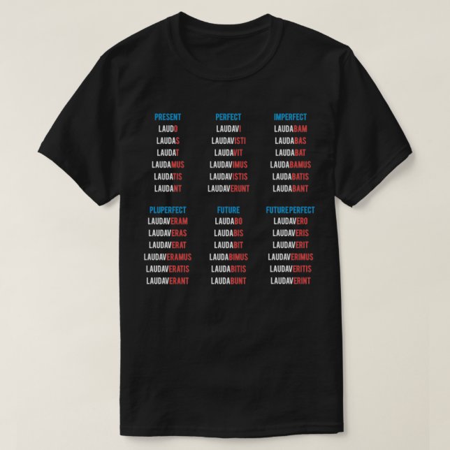 Latin Verbs Conjugation Latin Language T-Shirt (Design Front)